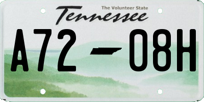 TN license plate A7208H