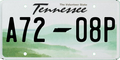 TN license plate A7208P
