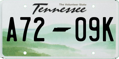 TN license plate A7209K