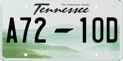 TN license plate A7210D