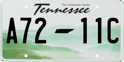 TN license plate A7211C