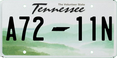 TN license plate A7211N