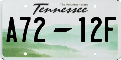 TN license plate A7212F