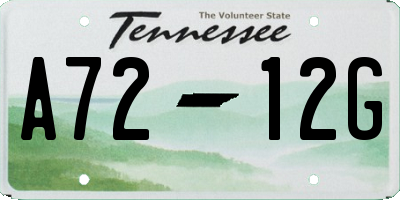 TN license plate A7212G