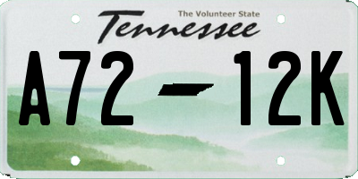 TN license plate A7212K