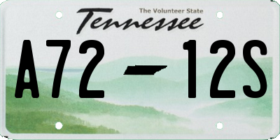 TN license plate A7212S