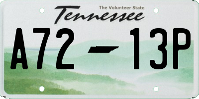 TN license plate A7213P