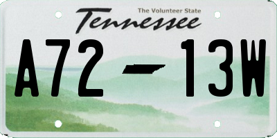 TN license plate A7213W