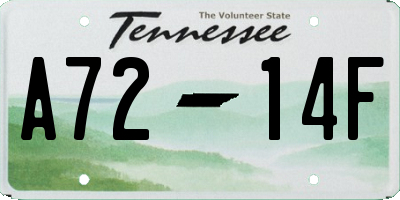 TN license plate A7214F