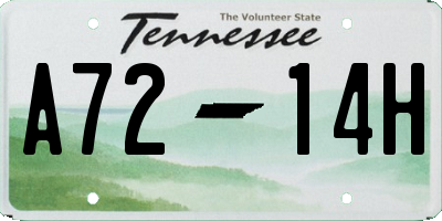 TN license plate A7214H