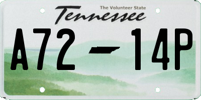 TN license plate A7214P