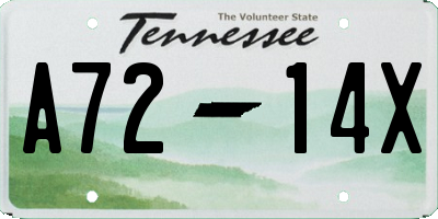 TN license plate A7214X