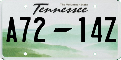 TN license plate A7214Z