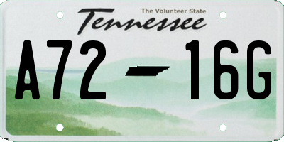 TN license plate A7216G