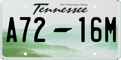 TN license plate A7216M