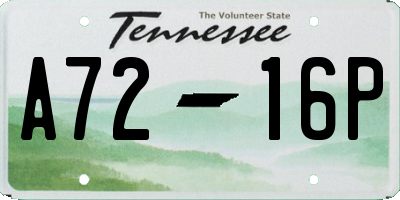 TN license plate A7216P