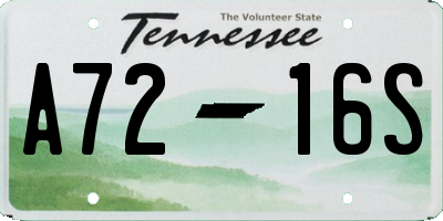 TN license plate A7216S