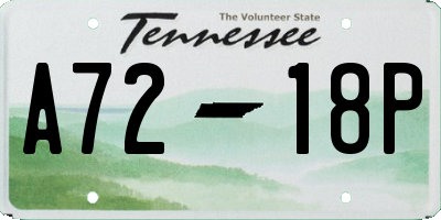 TN license plate A7218P