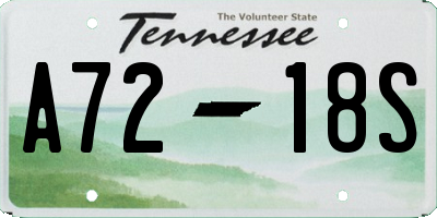 TN license plate A7218S