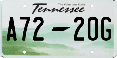 TN license plate A7220G