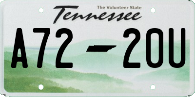 TN license plate A7220U