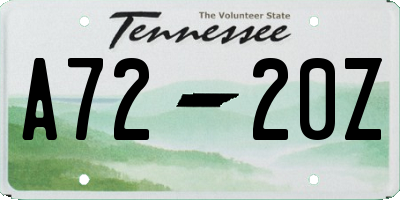 TN license plate A7220Z