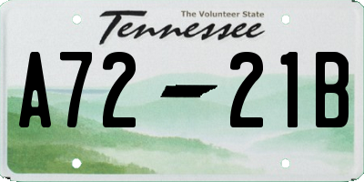 TN license plate A7221B