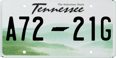 TN license plate A7221G