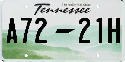 TN license plate A7221H