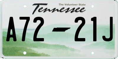 TN license plate A7221J