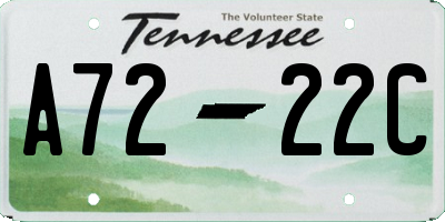 TN license plate A7222C