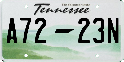 TN license plate A7223N