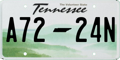 TN license plate A7224N
