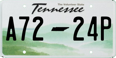 TN license plate A7224P