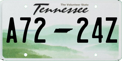 TN license plate A7224Z