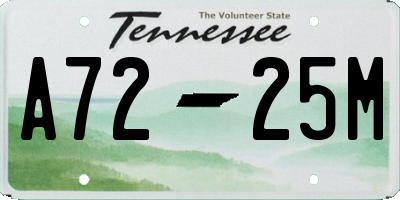 TN license plate A7225M