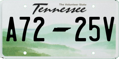TN license plate A7225V