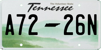 TN license plate A7226N