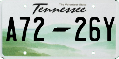 TN license plate A7226Y