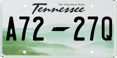 TN license plate A7227Q