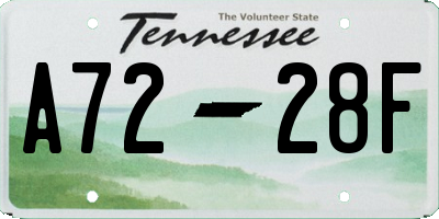 TN license plate A7228F
