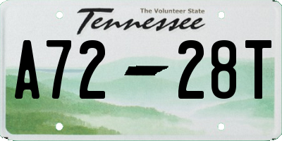 TN license plate A7228T