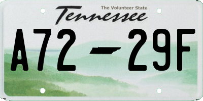 TN license plate A7229F