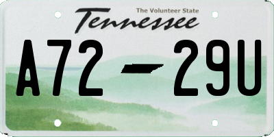 TN license plate A7229U