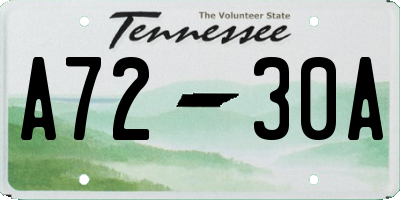 TN license plate A7230A