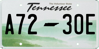TN license plate A7230E
