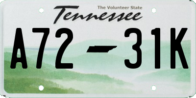 TN license plate A7231K