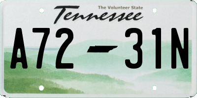 TN license plate A7231N