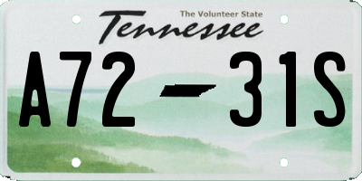TN license plate A7231S