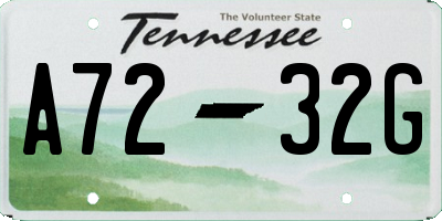 TN license plate A7232G
